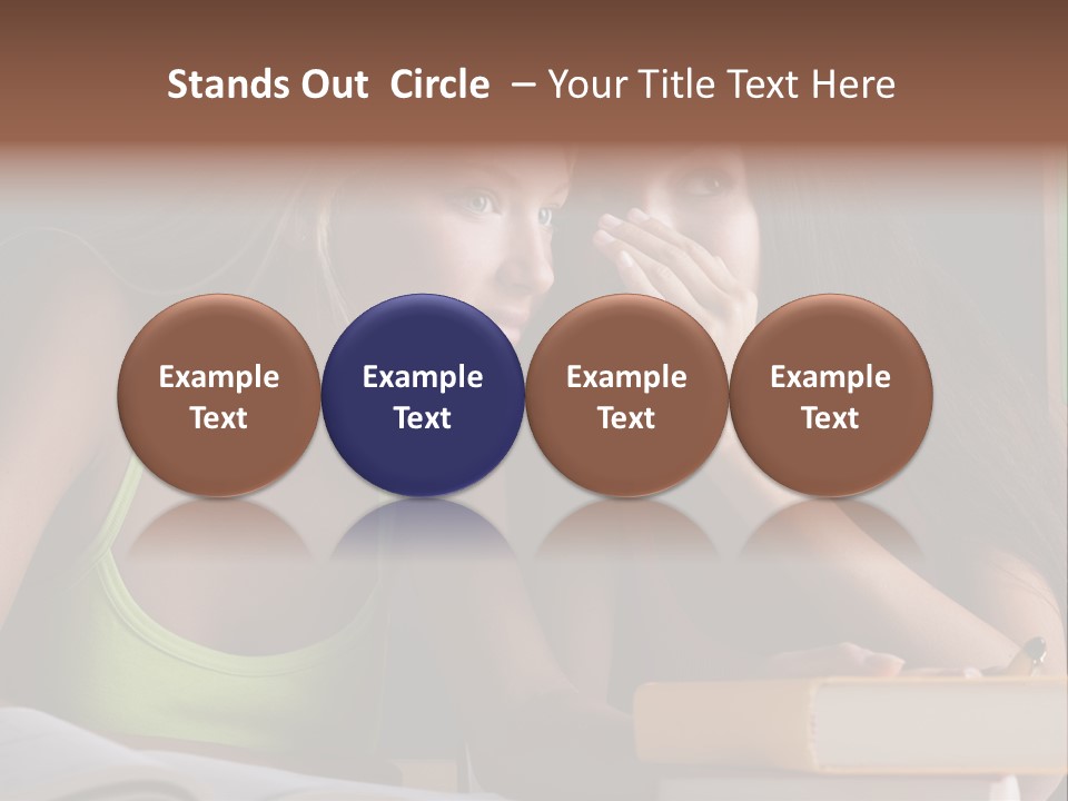 Chatting School Books Two People PowerPoint Template