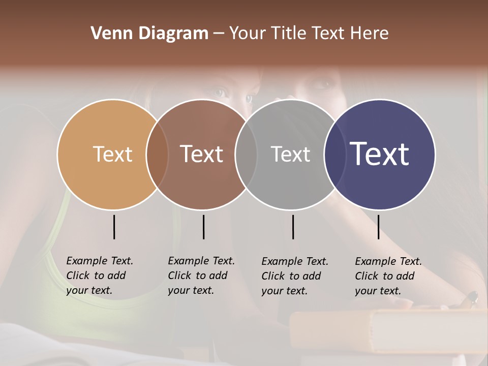 Chatting School Books Two People PowerPoint Template