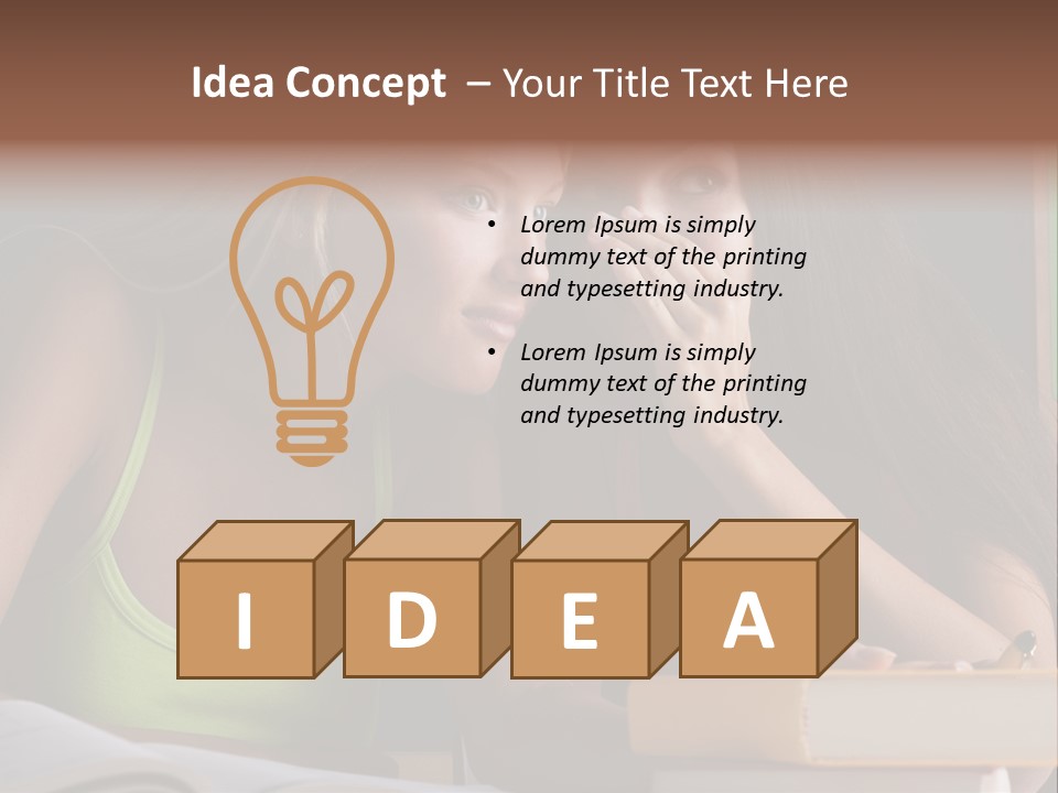 Chatting School Books Two People PowerPoint Template