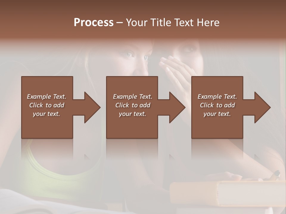 Chatting School Books Two People PowerPoint Template