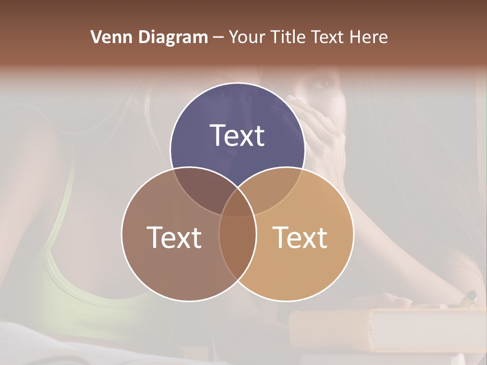 Chatting School Books Two People PowerPoint Template