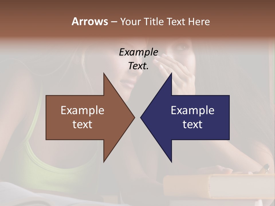 Chatting School Books Two People PowerPoint Template