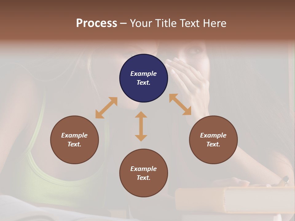 Chatting School Books Two People PowerPoint Template
