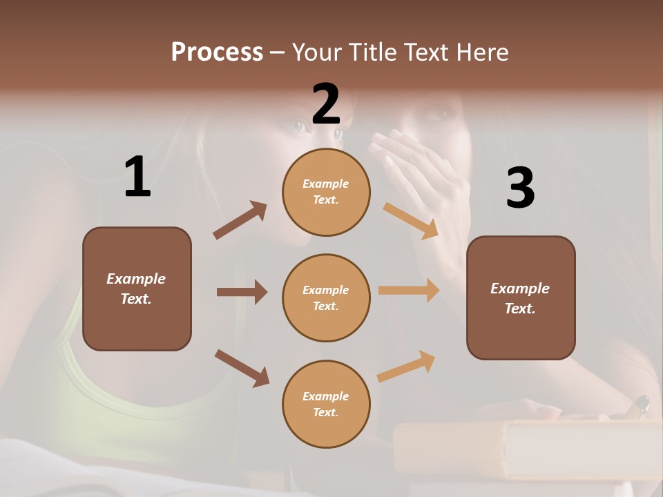 Chatting School Books Two People PowerPoint Template
