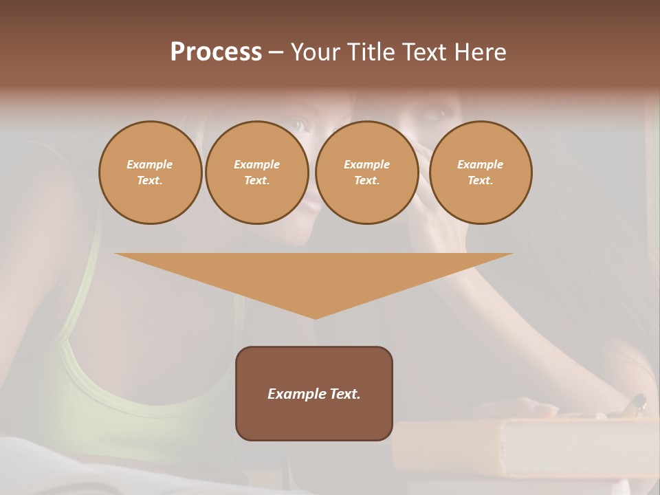 Chatting School Books Two People PowerPoint Template