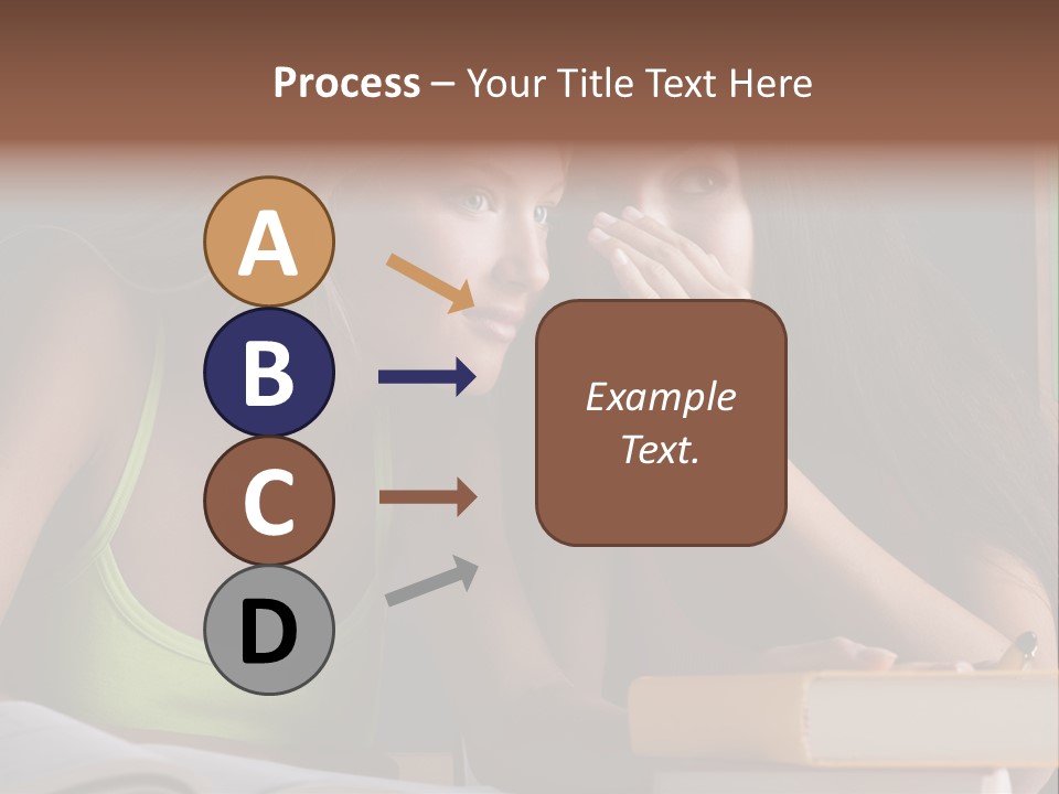 Chatting School Books Two People PowerPoint Template
