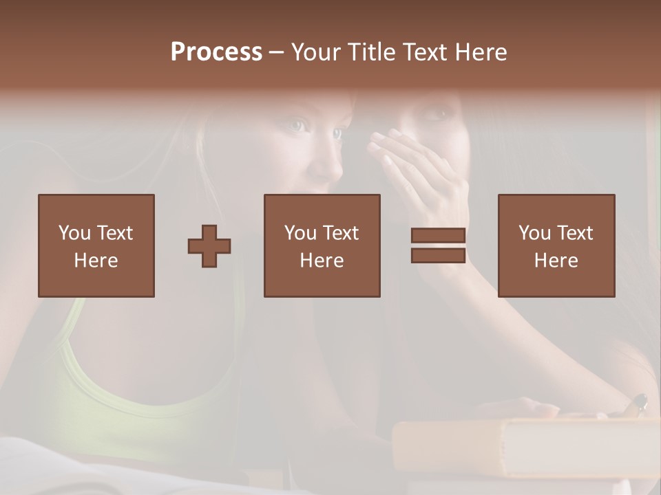 Chatting School Books Two People PowerPoint Template