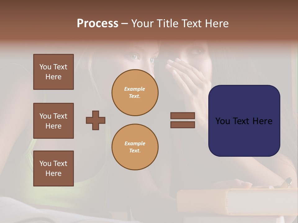 Chatting School Books Two People PowerPoint Template