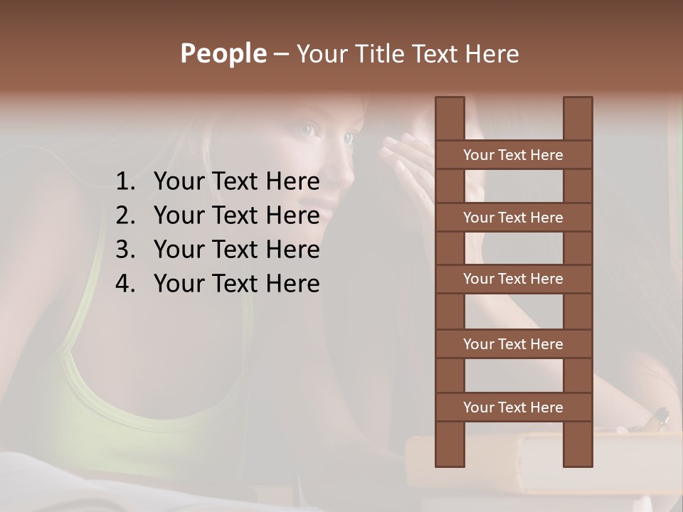 Chatting School Books Two People PowerPoint Template