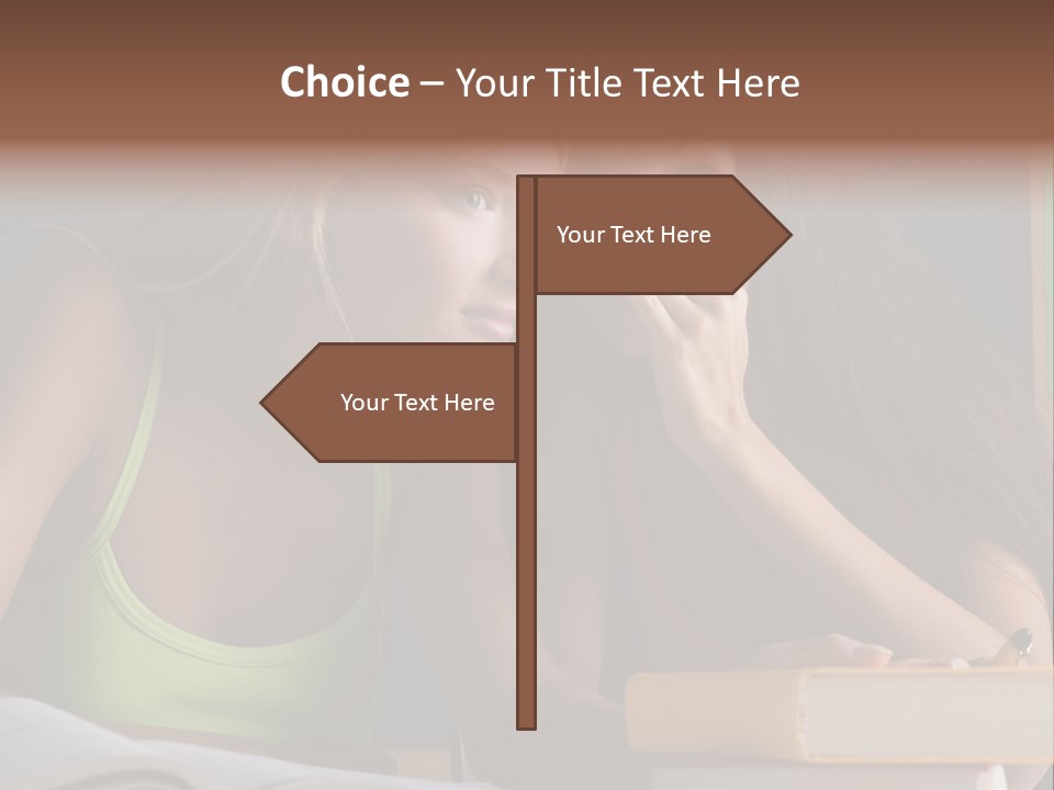 Chatting School Books Two People PowerPoint Template