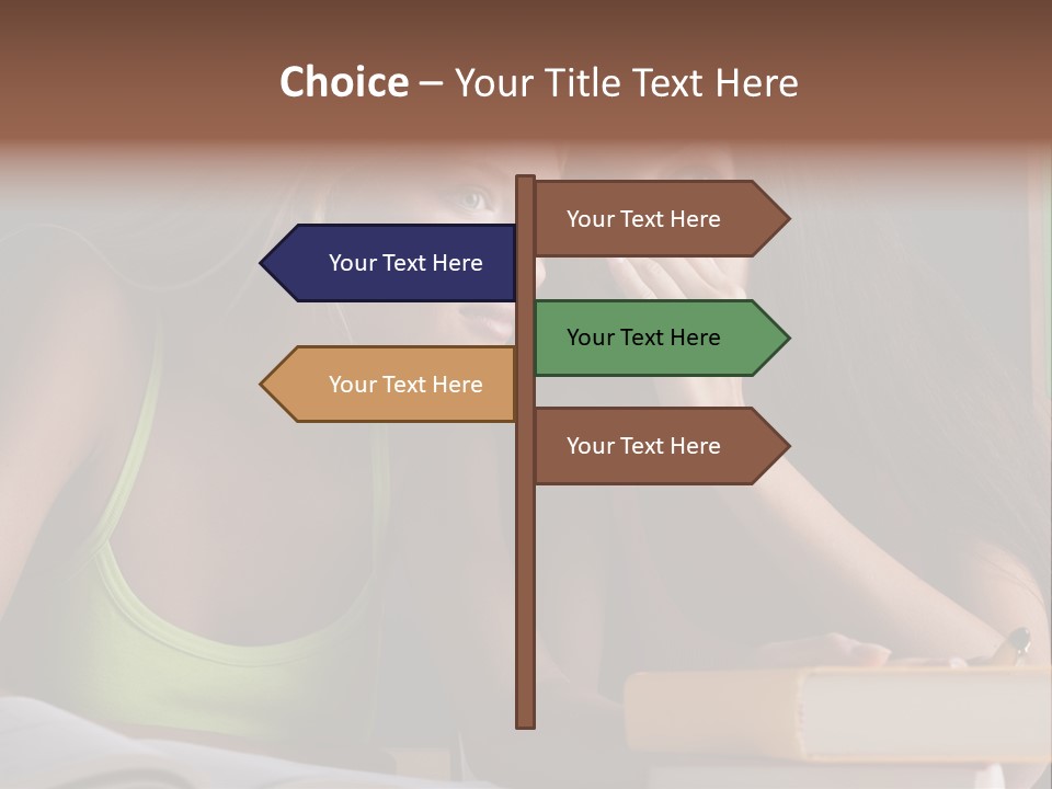 Chatting School Books Two People PowerPoint Template