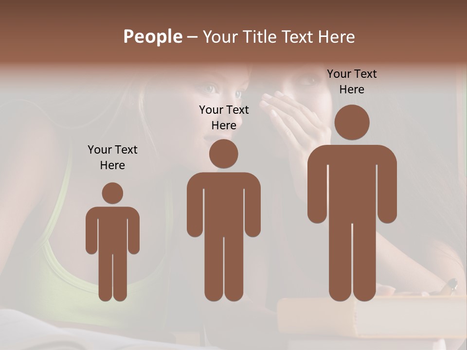 Chatting School Books Two People PowerPoint Template
