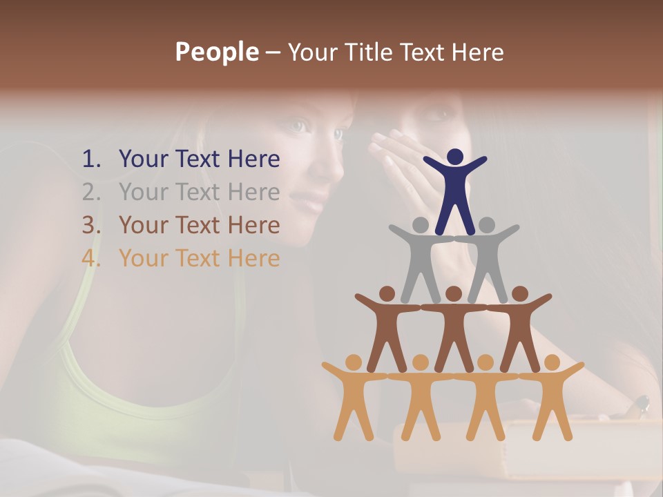 Chatting School Books Two People PowerPoint Template
