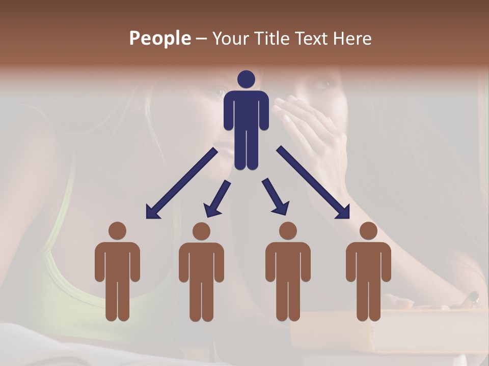 Chatting School Books Two People PowerPoint Template