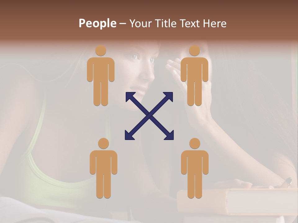 Chatting School Books Two People PowerPoint Template