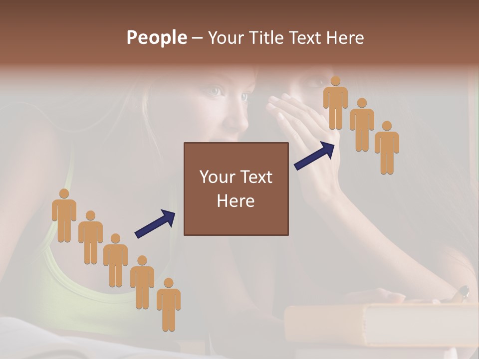 Chatting School Books Two People PowerPoint Template