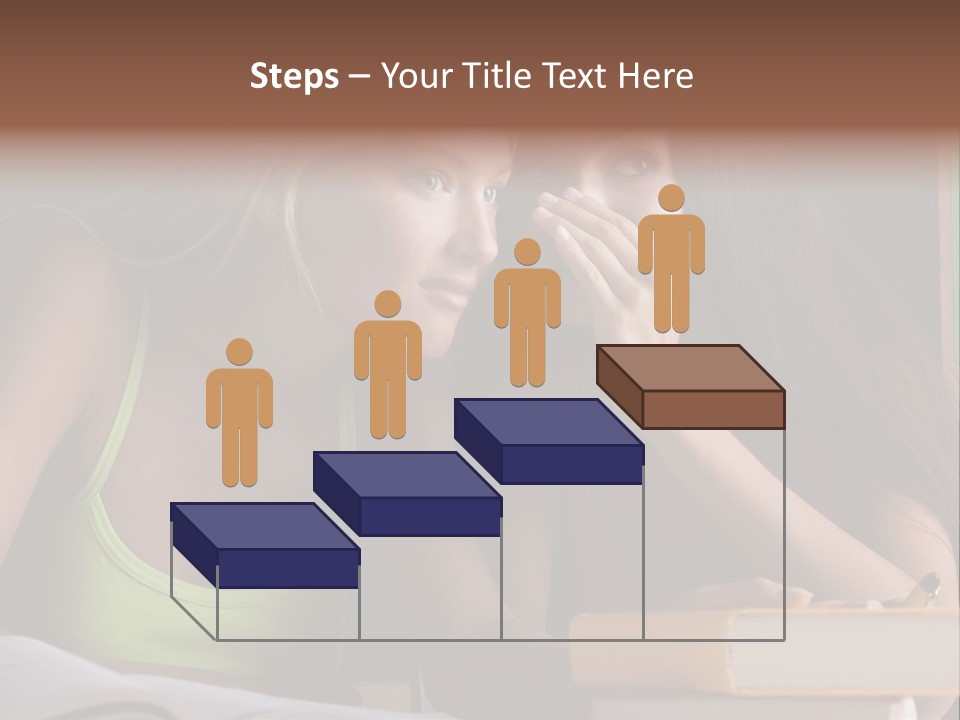 Chatting School Books Two People PowerPoint Template