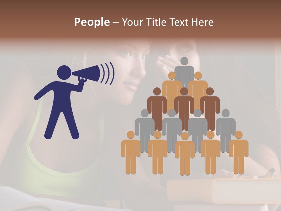 Chatting School Books Two People PowerPoint Template