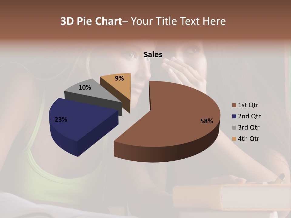 Chatting School Books Two People PowerPoint Template