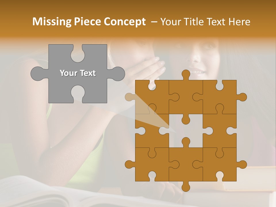 Teenager Girls Brown Hair Students PowerPoint Template