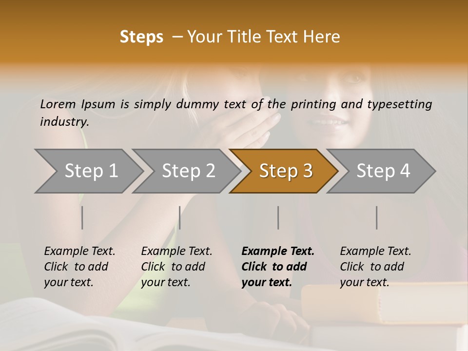 Teenager Girls Brown Hair Students PowerPoint Template