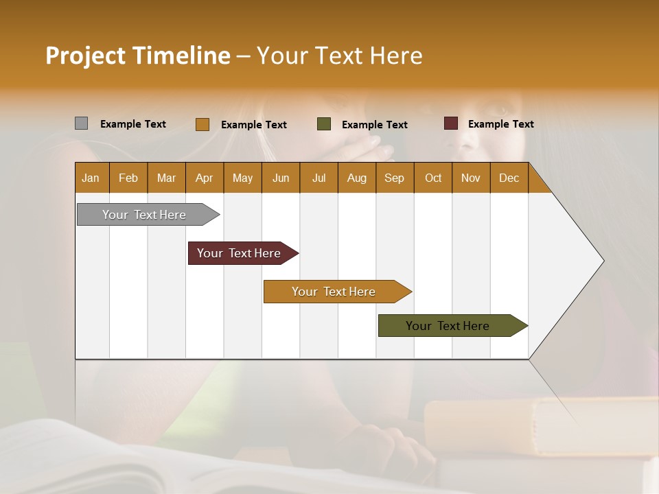 Teenager Girls Brown Hair Students PowerPoint Template