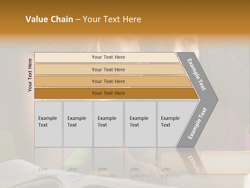 Teenager Girls Brown Hair Students PowerPoint Template