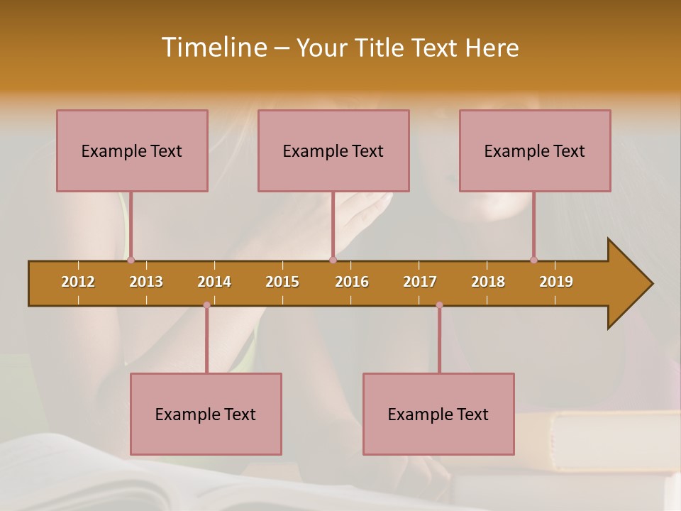 Teenager Girls Brown Hair Students PowerPoint Template