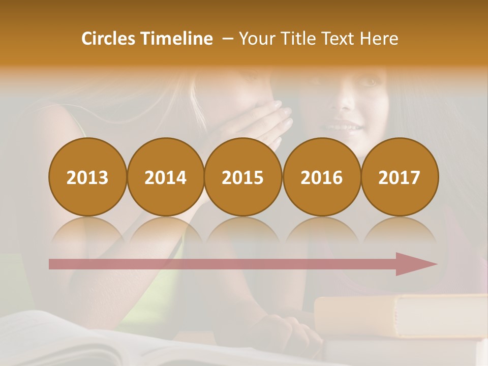 Teenager Girls Brown Hair Students PowerPoint Template