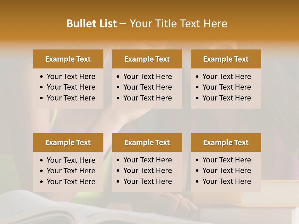 Teenager Girls Brown Hair Students PowerPoint Template