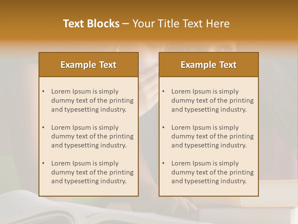 Teenager Girls Brown Hair Students PowerPoint Template