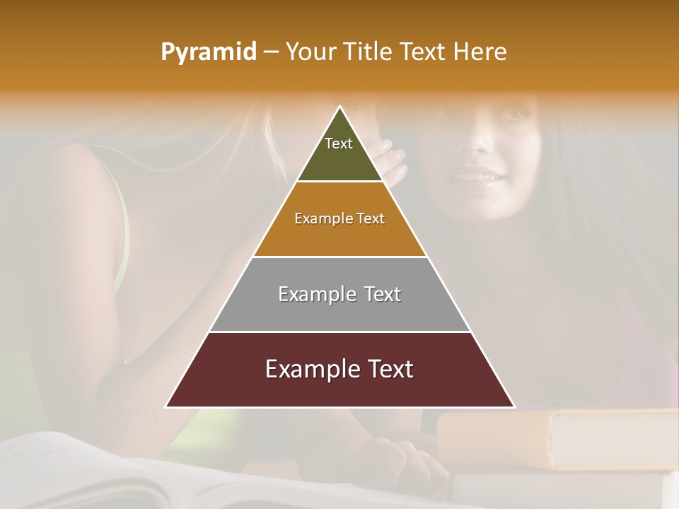 Teenager Girls Brown Hair Students PowerPoint Template