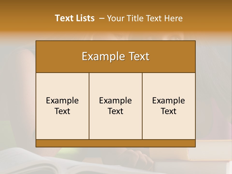 Teenager Girls Brown Hair Students PowerPoint Template