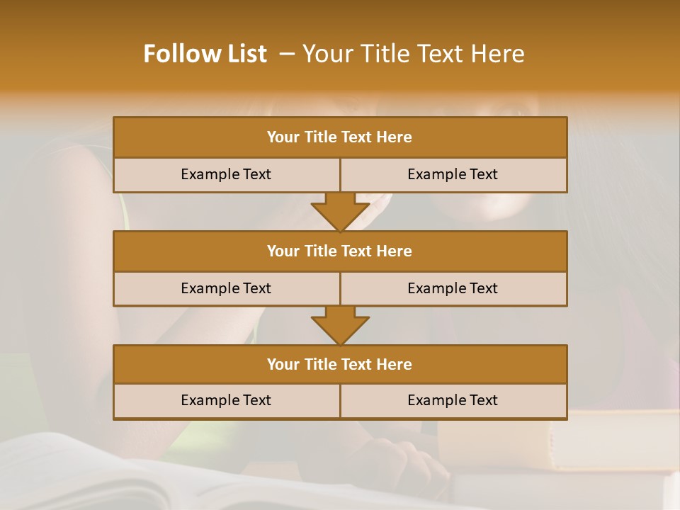 Teenager Girls Brown Hair Students PowerPoint Template