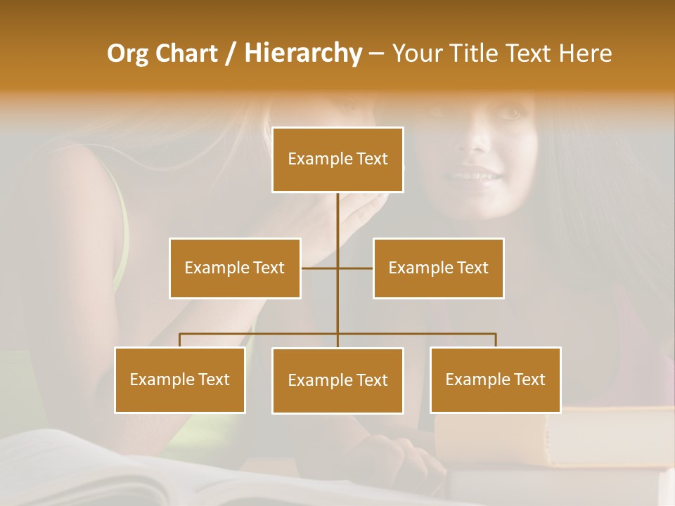 Teenager Girls Brown Hair Students PowerPoint Template