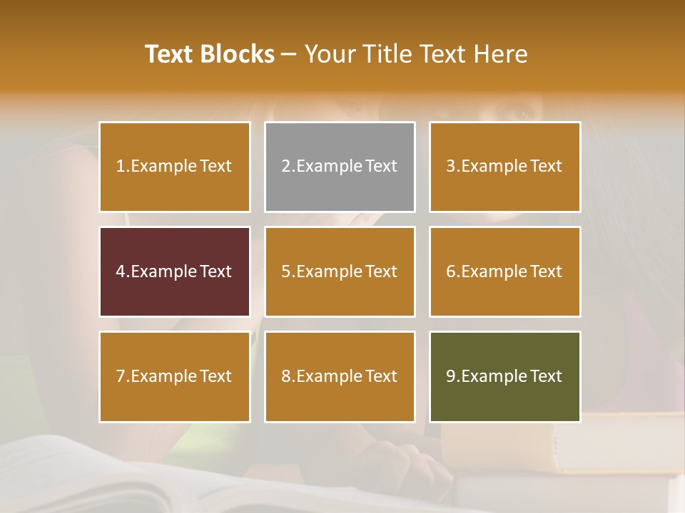 Teenager Girls Brown Hair Students PowerPoint Template