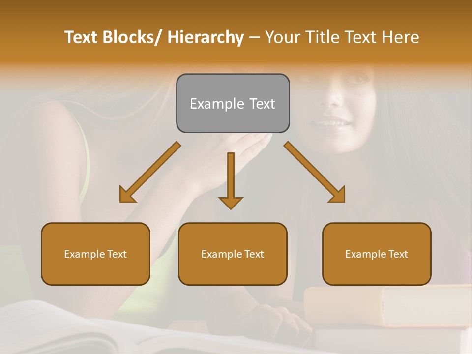 Teenager Girls Brown Hair Students PowerPoint Template