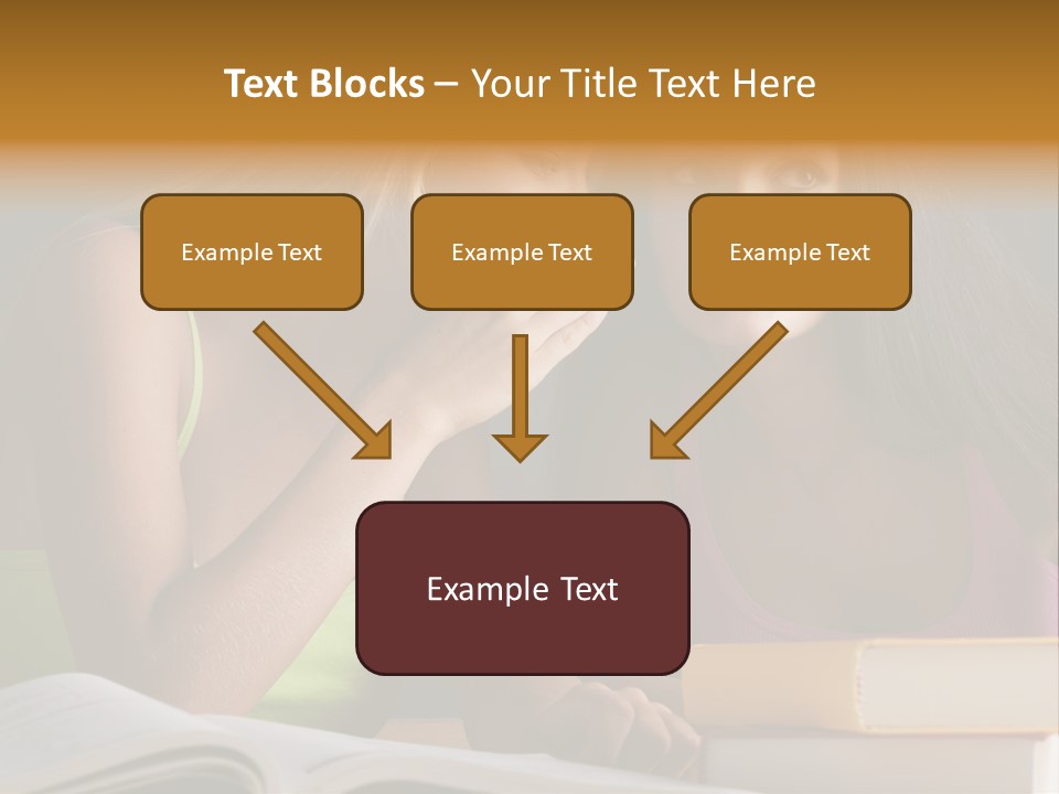 Teenager Girls Brown Hair Students PowerPoint Template