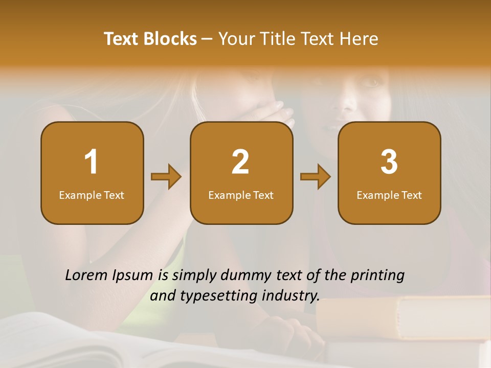 Teenager Girls Brown Hair Students PowerPoint Template