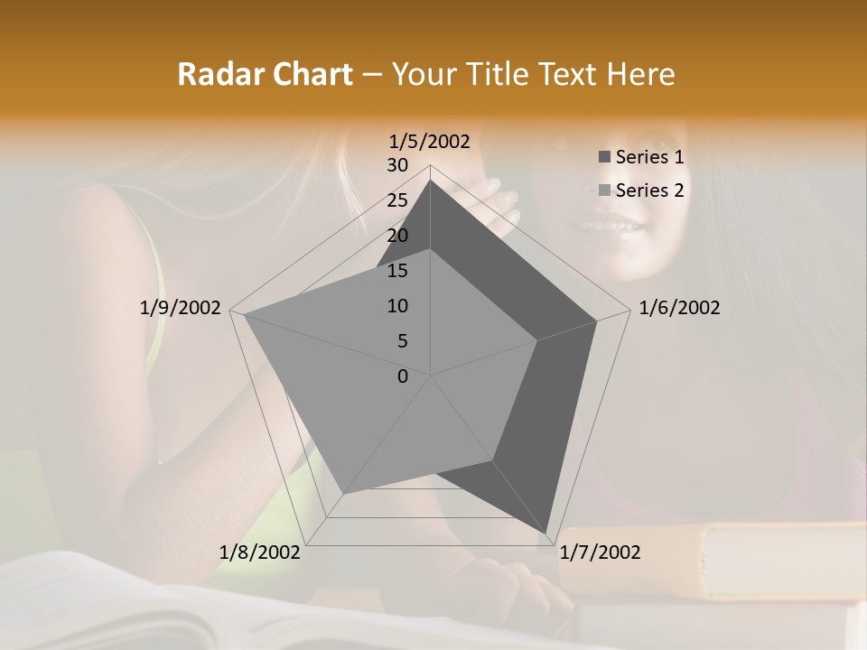 Teenager Girls Brown Hair Students PowerPoint Template