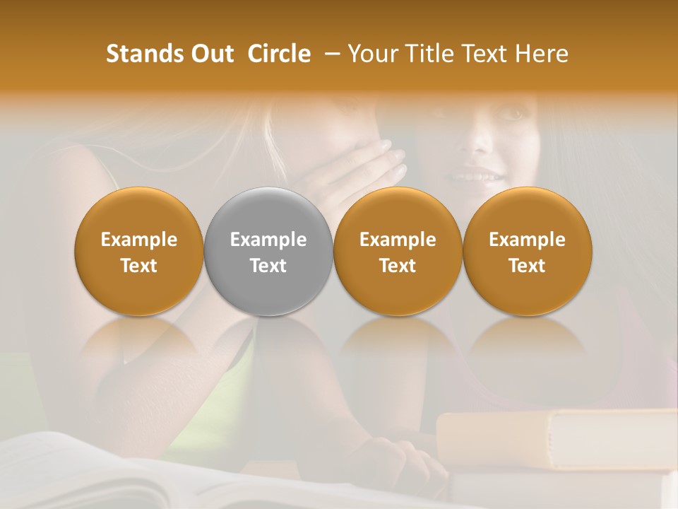 Teenager Girls Brown Hair Students PowerPoint Template