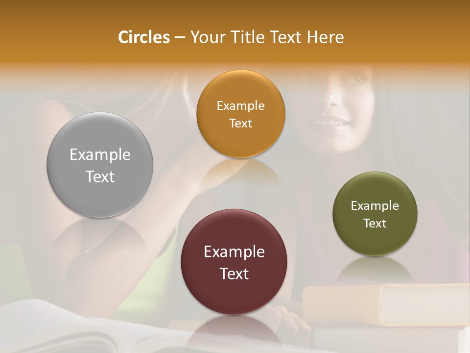 Teenager Girls Brown Hair Students PowerPoint Template