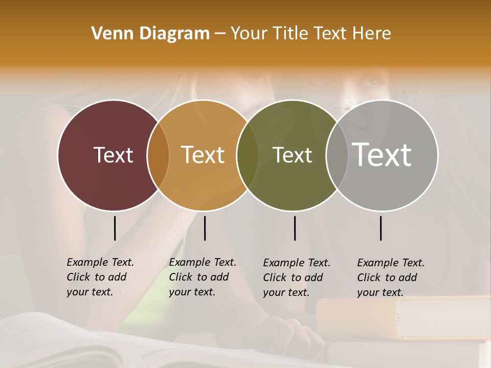 Teenager Girls Brown Hair Students PowerPoint Template