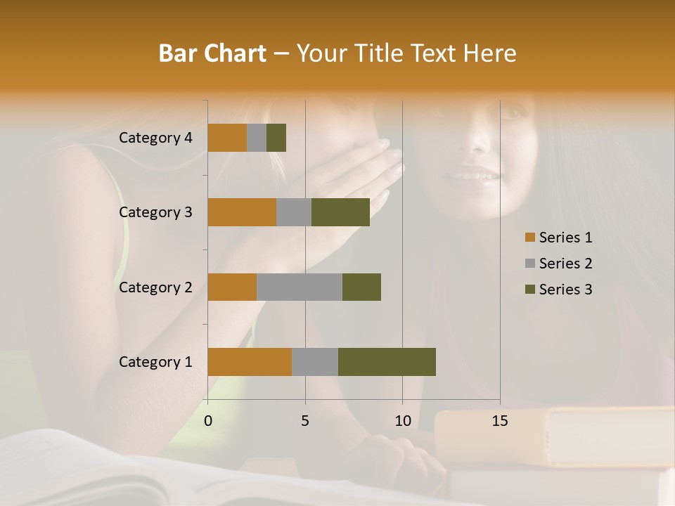 Teenager Girls Brown Hair Students PowerPoint Template