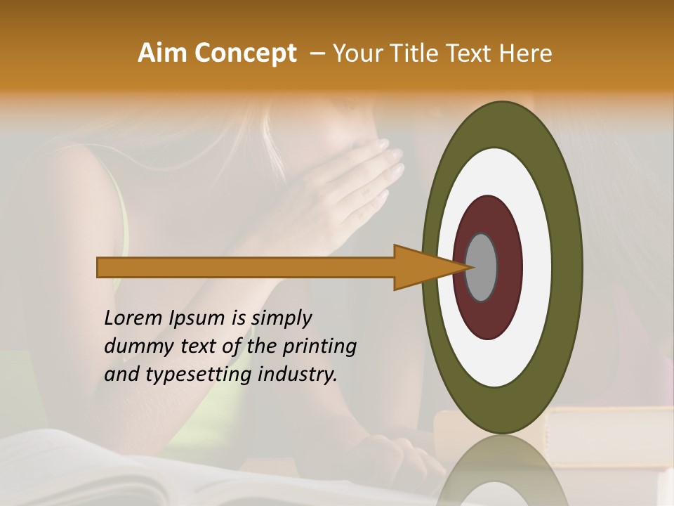 Teenager Girls Brown Hair Students PowerPoint Template