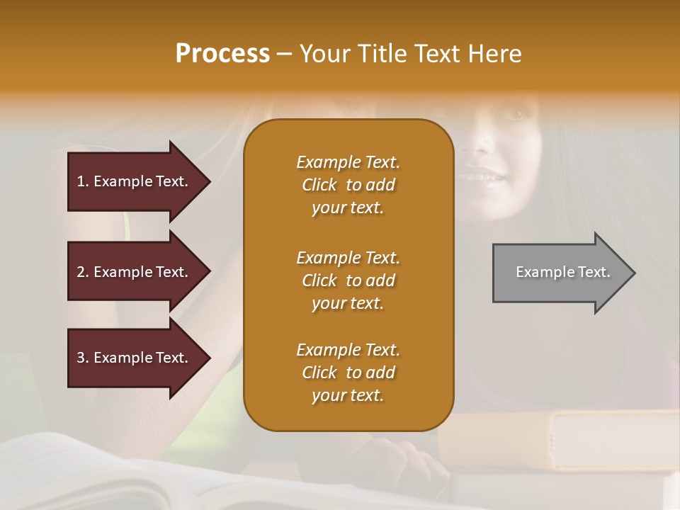 Teenager Girls Brown Hair Students PowerPoint Template