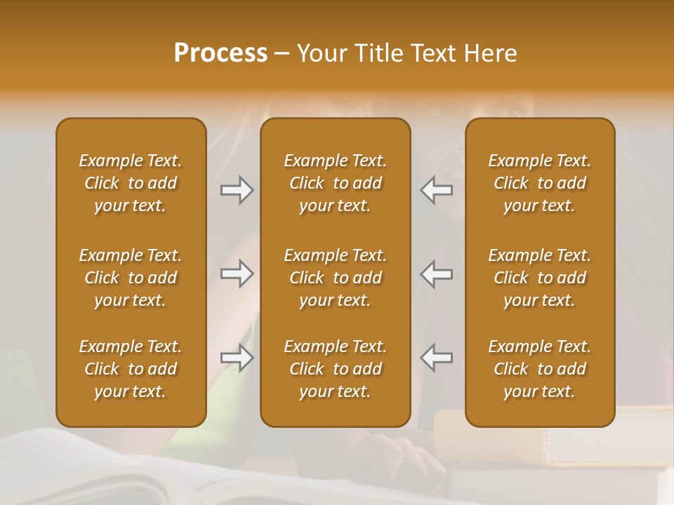 Teenager Girls Brown Hair Students PowerPoint Template