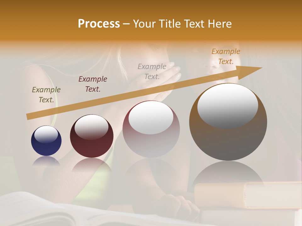 Teenager Girls Brown Hair Students PowerPoint Template