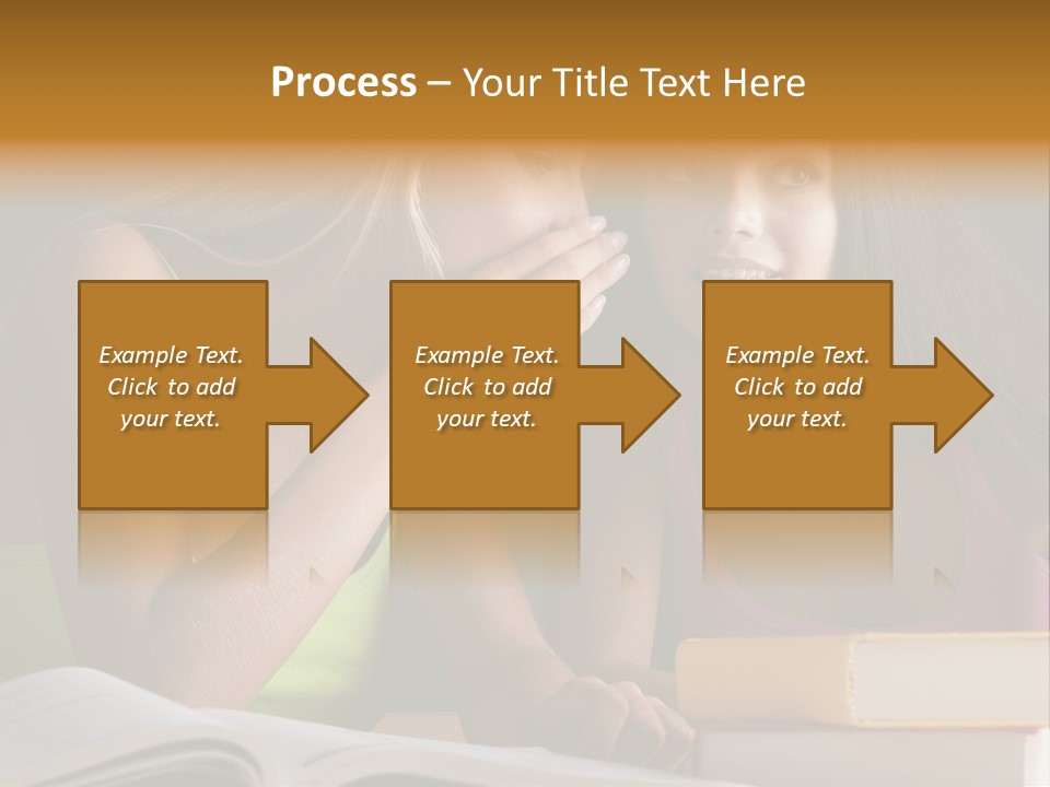 Teenager Girls Brown Hair Students PowerPoint Template