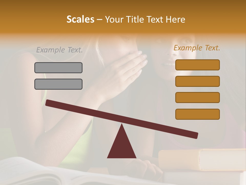 Teenager Girls Brown Hair Students PowerPoint Template